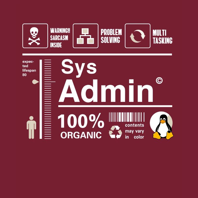 Sys Admin Penguin Computer Nerd pc Board cpu inh