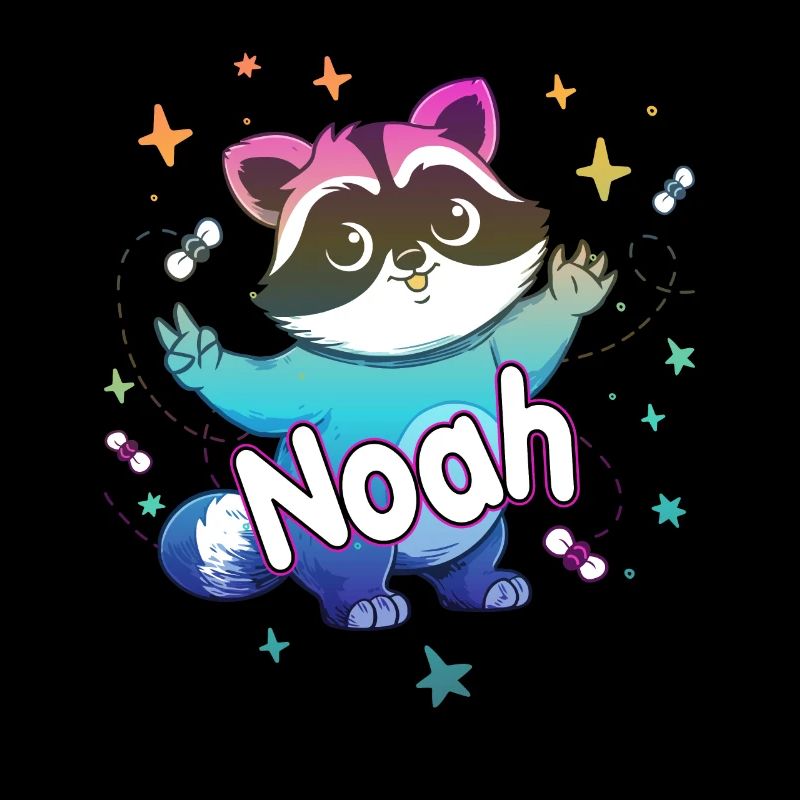 NOAH - Beau nom de garçon avec un raton laveur mignon