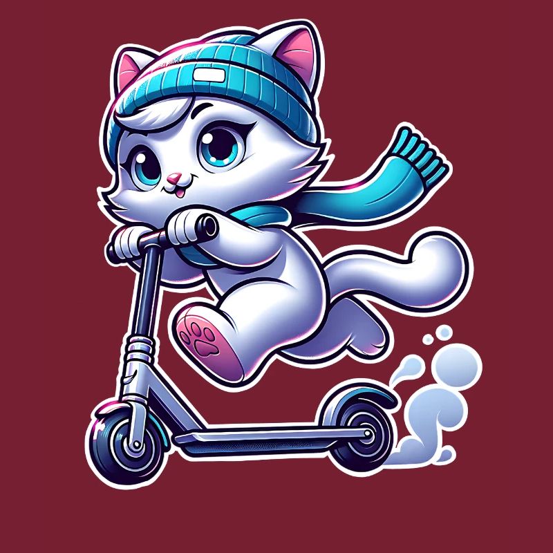E-Scooter E-Roller Tretroller Katze