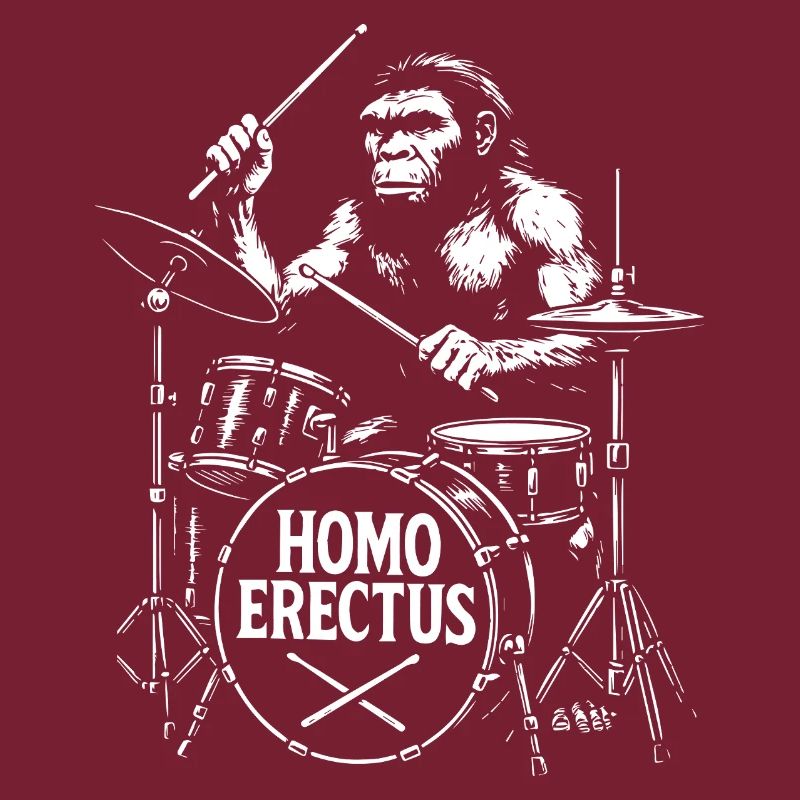 Progressiver Homo Erectus Ape mit Trommeln Geschenk
