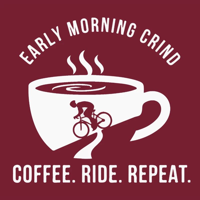 Tee de cyclisme à grind tôt le matin