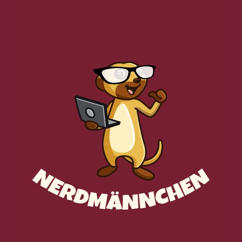 Nerd Erdmännchen mit Brille und Notebook Geschenk
