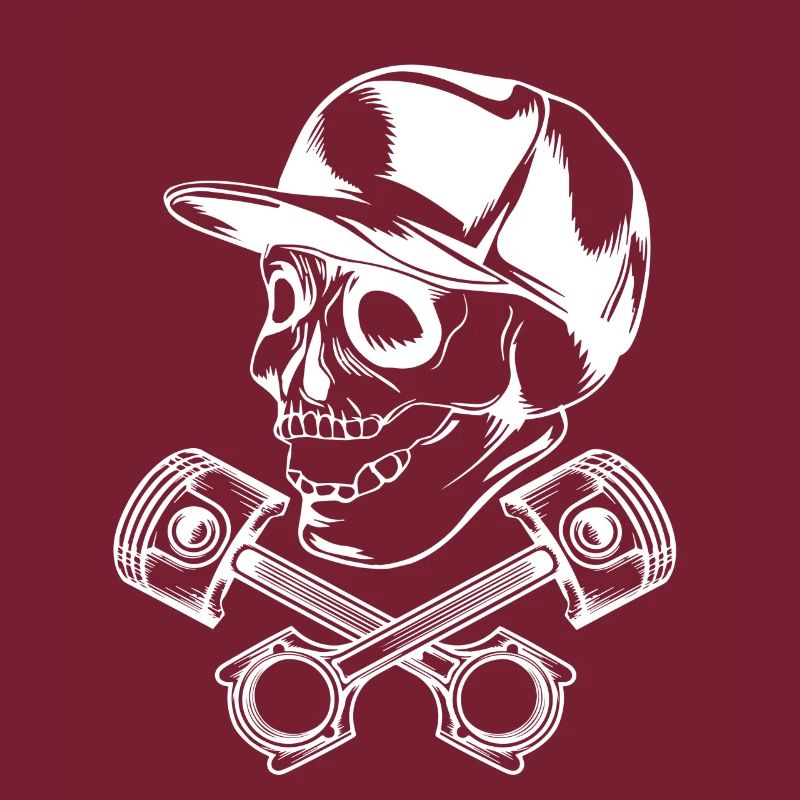 skull piston white