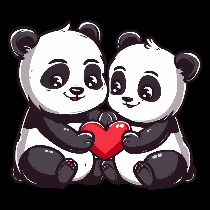 Panda Paar Liebe Valentinstag