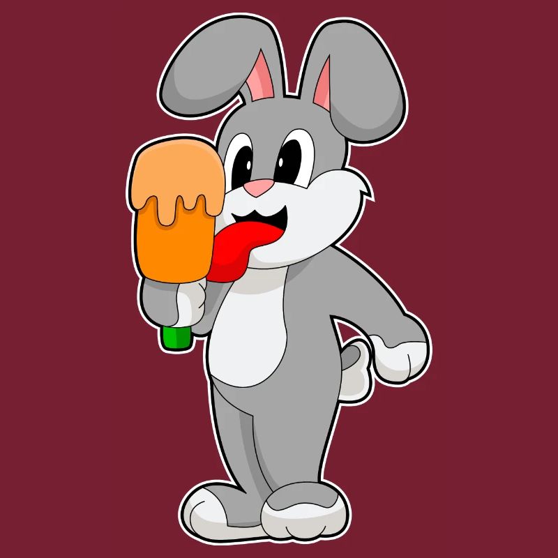 Hase Eis am Stiel