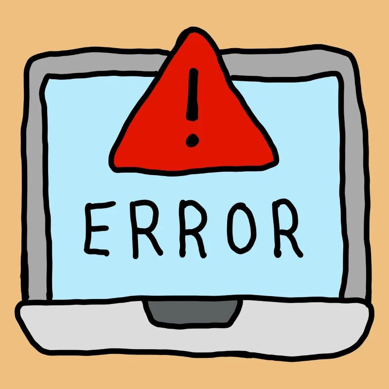 Laptop Error Warning Illustration