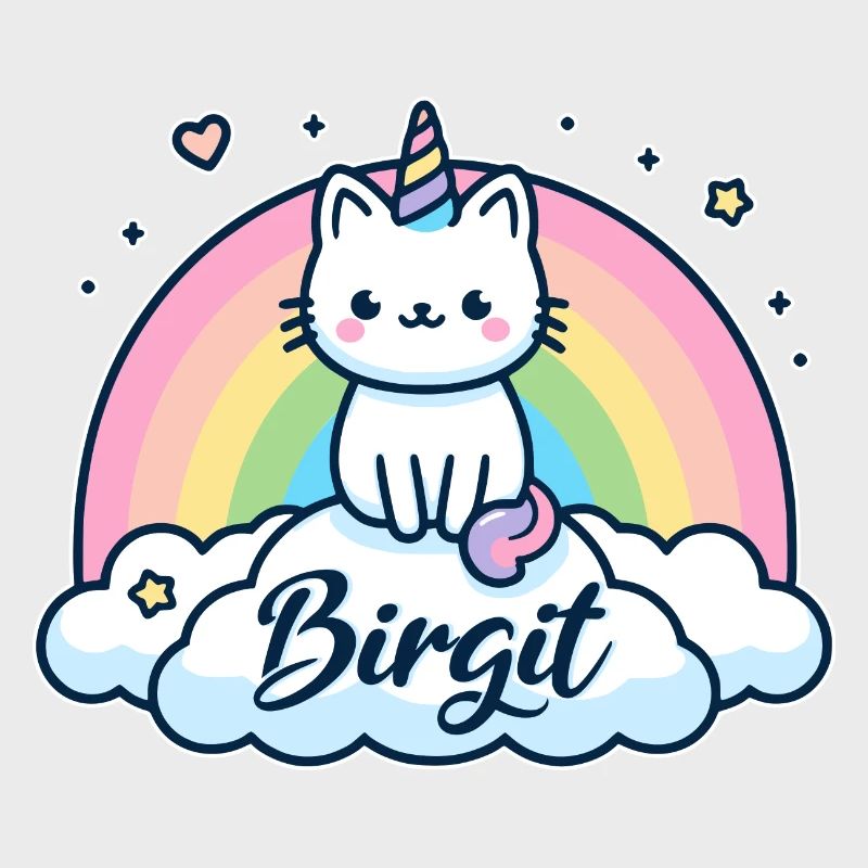 Birgit Nom Prénom Licorne Chat