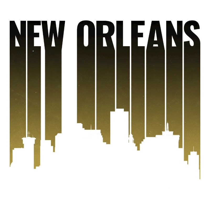 New Orleans Skyline Gradient Night