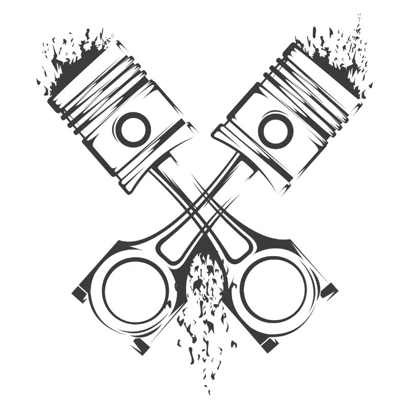 v8 Piston Flame Engine Tuner Tuning Car Symbol