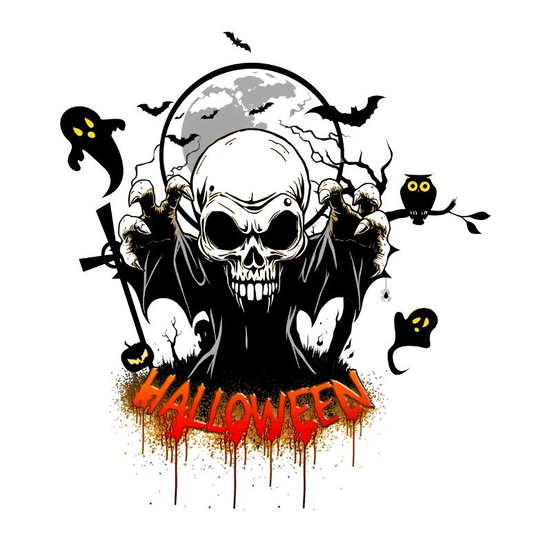 Skull with sharp teeth