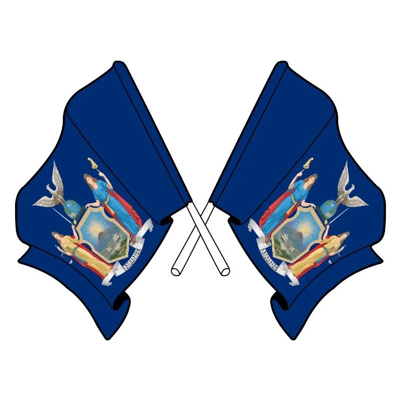de petits drapeaux traversaient New York