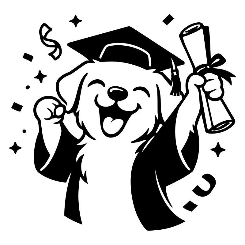 Dog with diploma