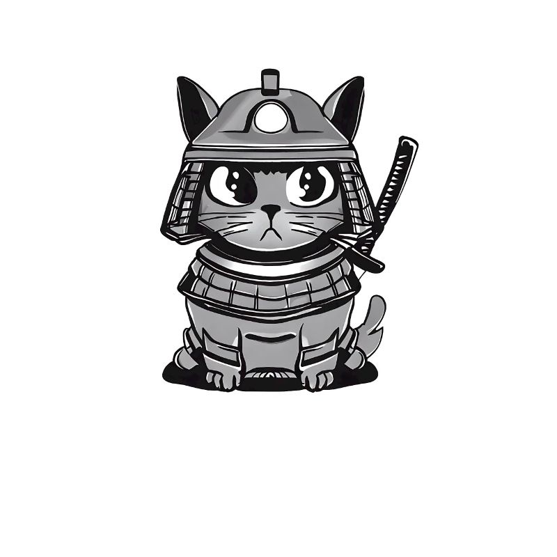 Cat Cat Samurai Japon Katana Épée