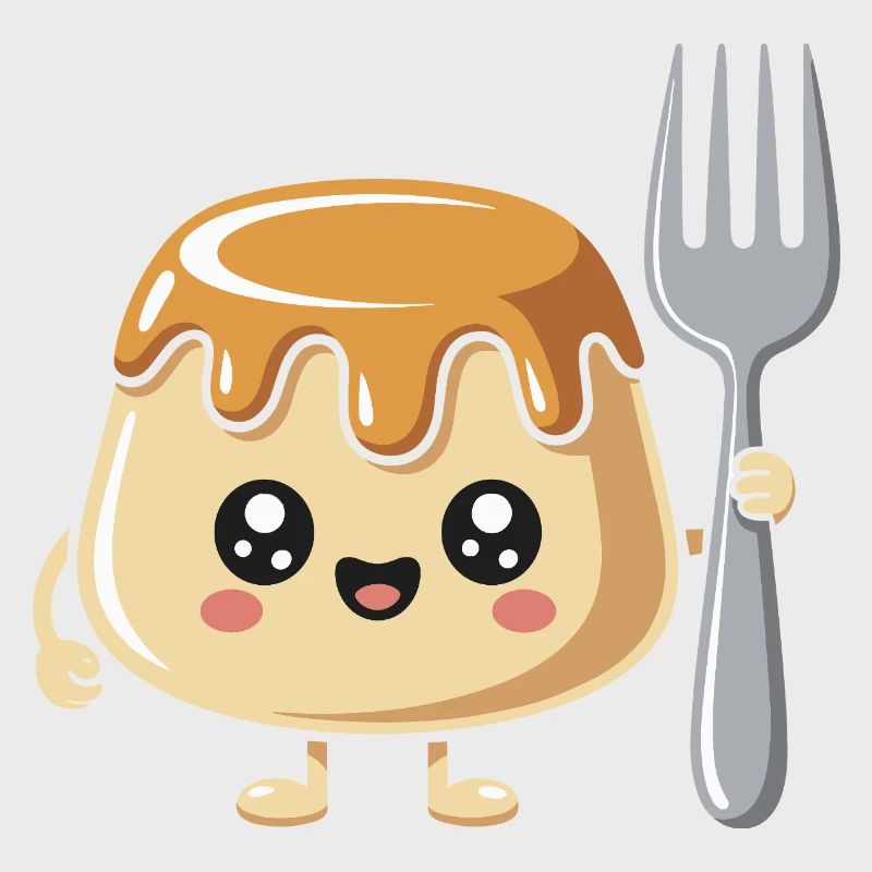 Pudding with fork