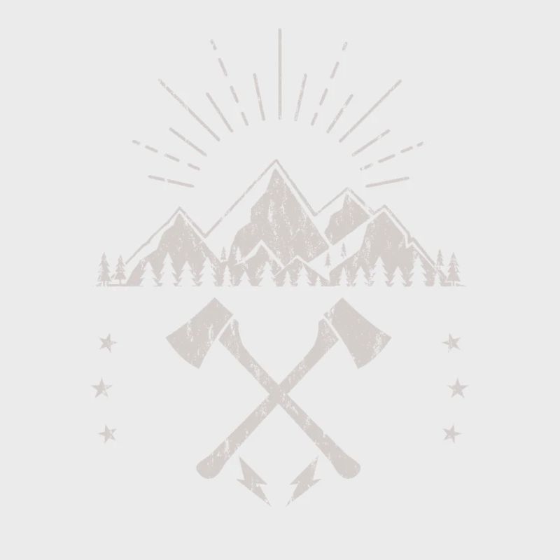 Robustes Berg-Sonnenaufgangsaxt-Emblem