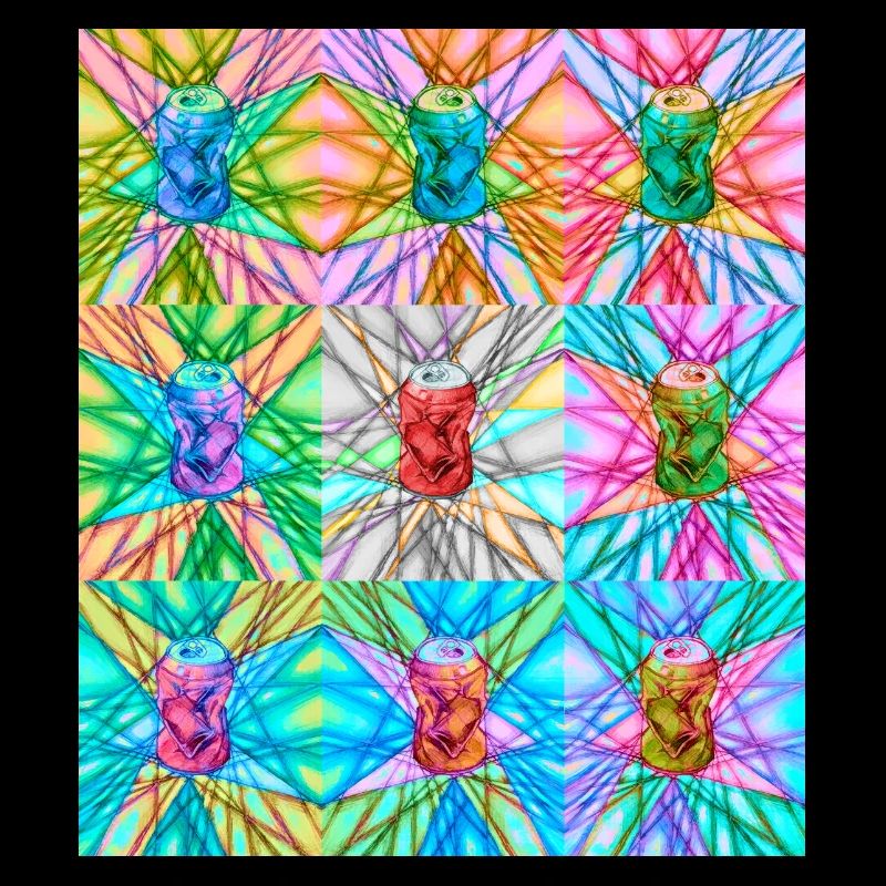 Vibrant Can and Abstract Light Pattern