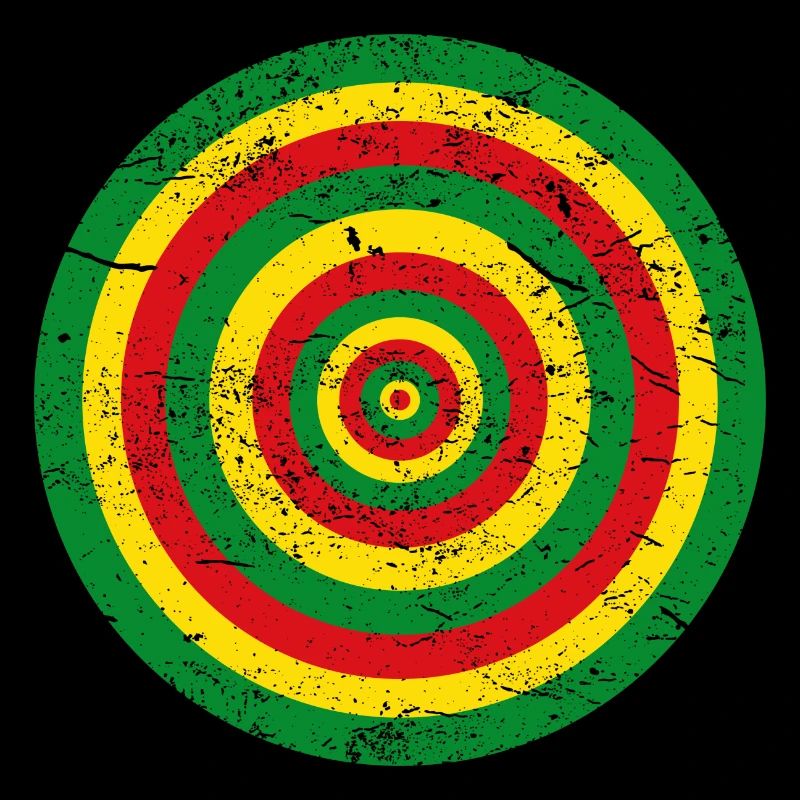 Rasta color circle vintage effect Jah