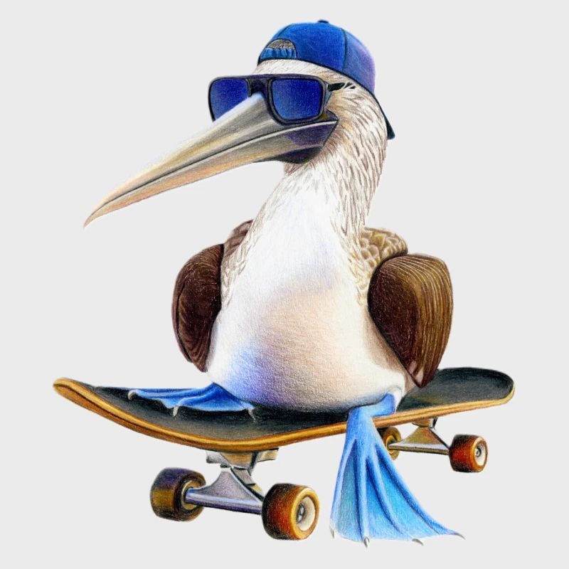 Blue-footed booby skateboard