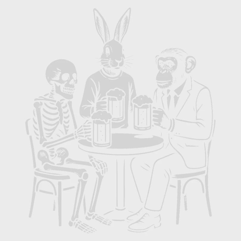 Pub Night Trio: Skeleton Rabbit and monkey