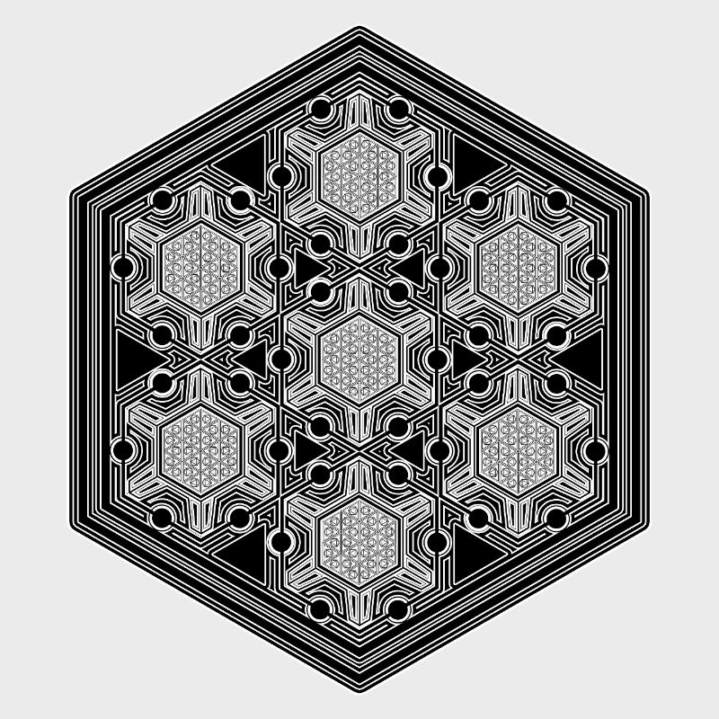Psytrance Goa Techno Rave Geometrie Hexagon Muster