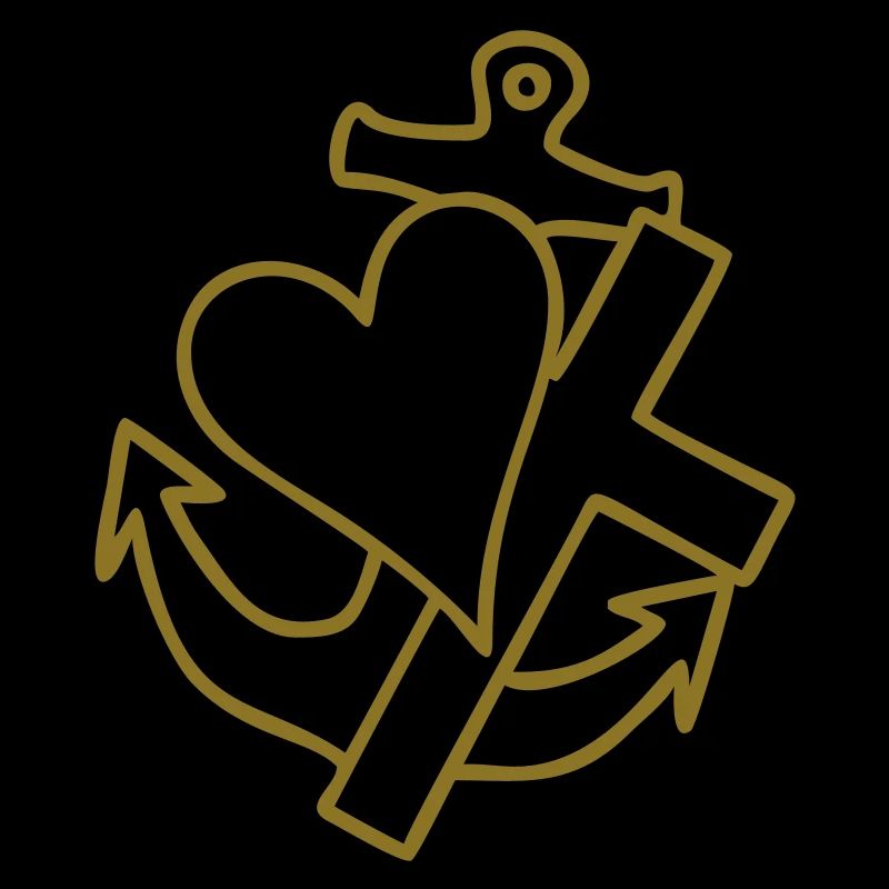HEART CROSS ANCHOR outline