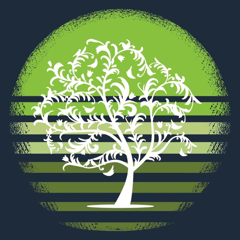 Nature White Tree Retro Deciduous Tree Sunset D