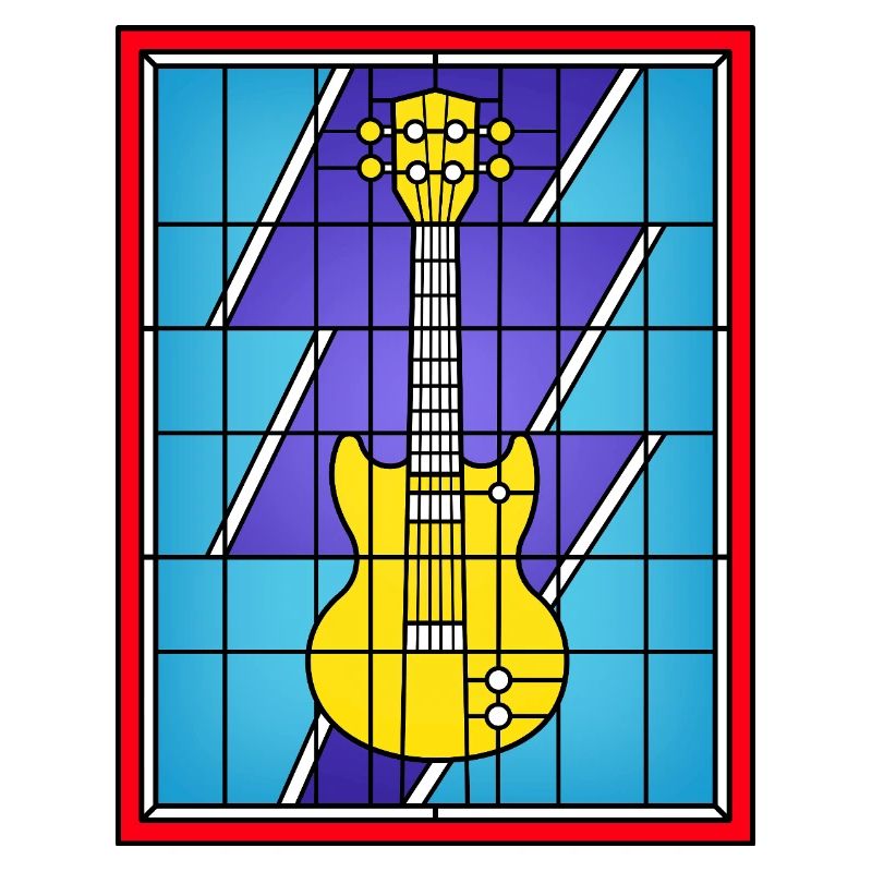 Buntglasgelbe E-Gitarre