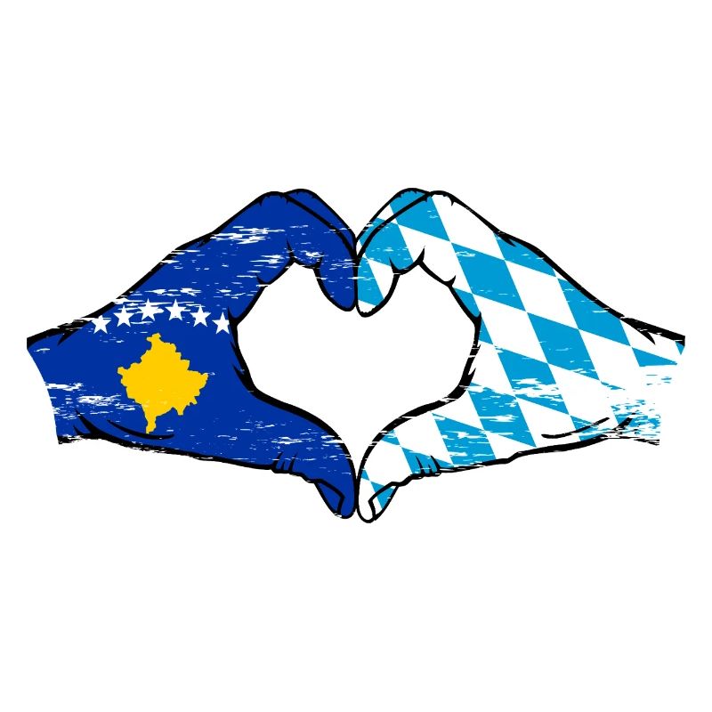 Kosovo Bavaroise drapeau mains coeur utilisé
