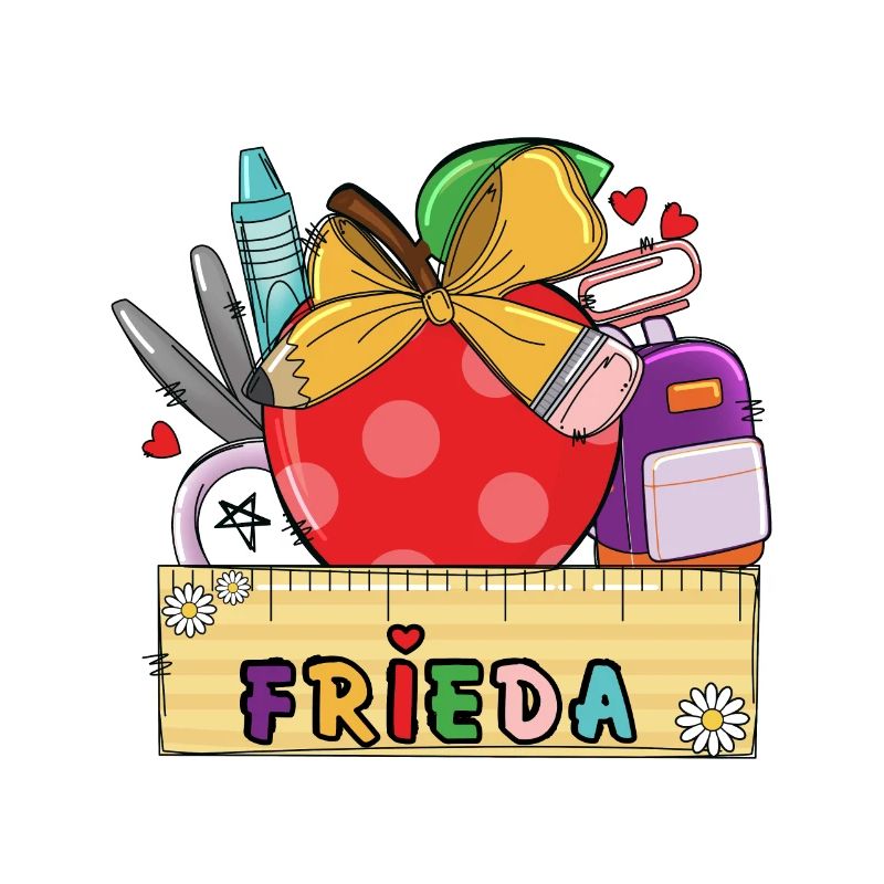 Personalized school bag with name Frieda