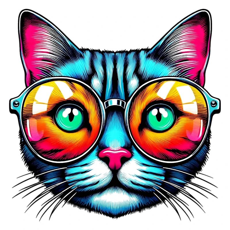 Chat avec des lunettes de soleil