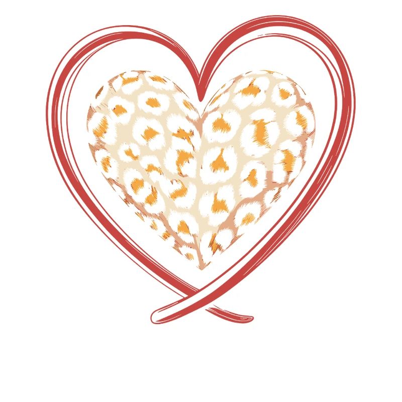 Leopard print heart leopard