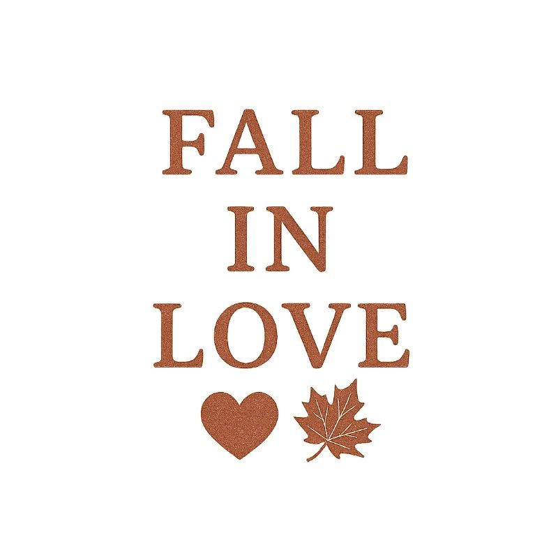 Lettrage d’amour d’automne avec feuille d’érable