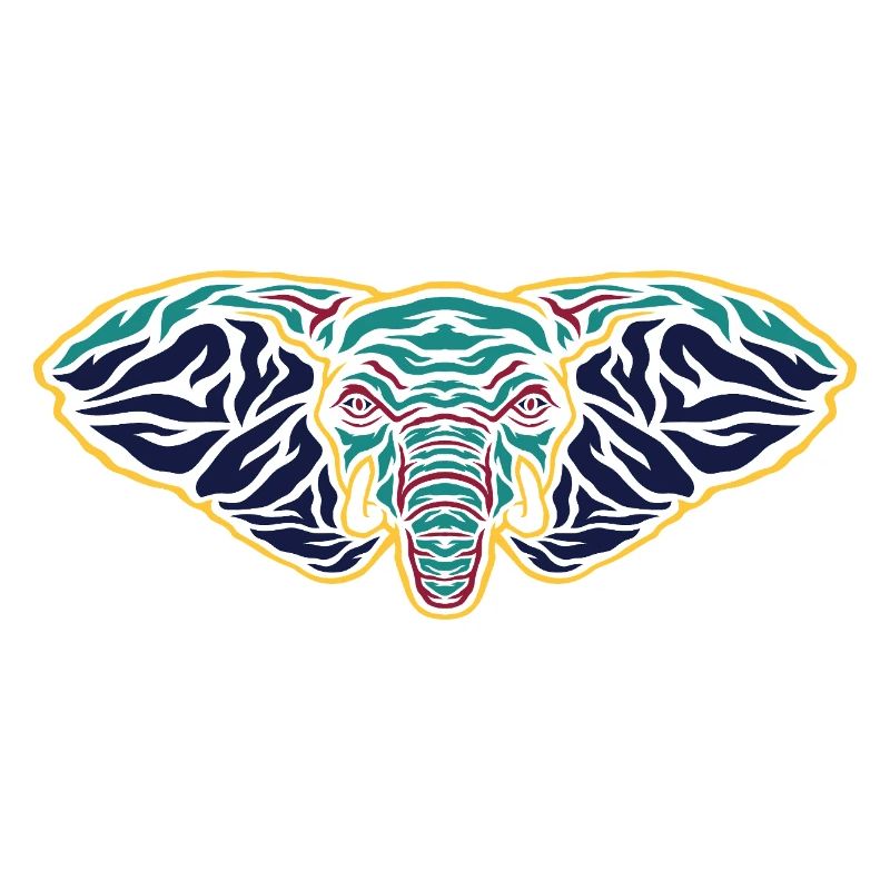 Psychedelic Elephant Head