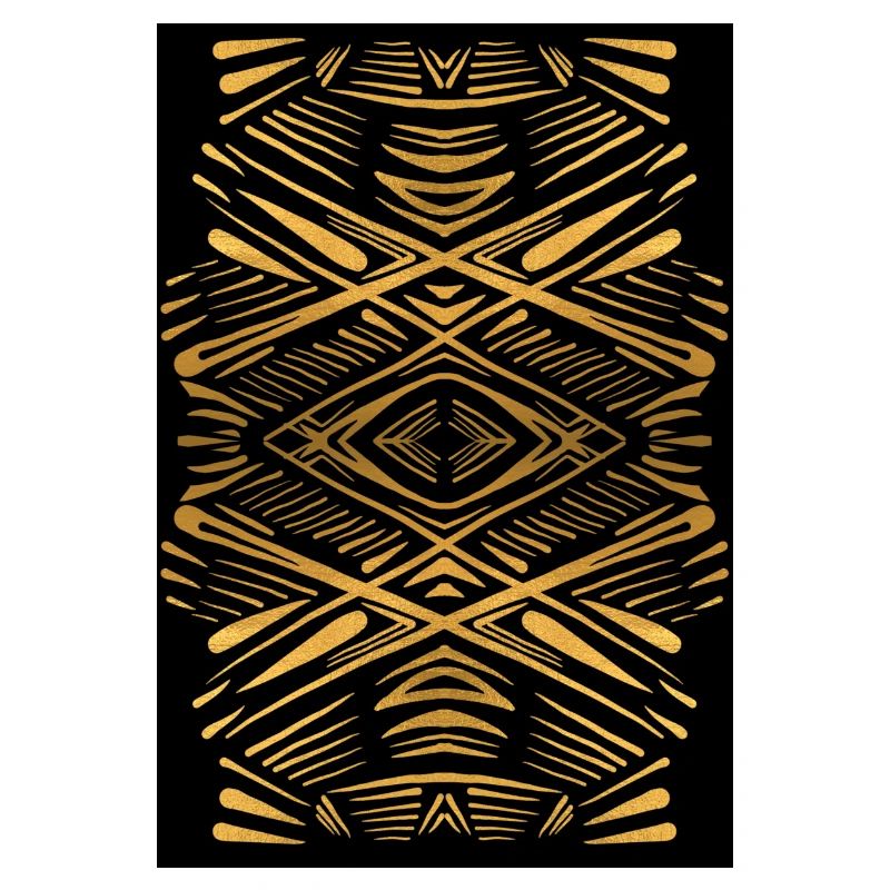 Ethnic gold pattern on black