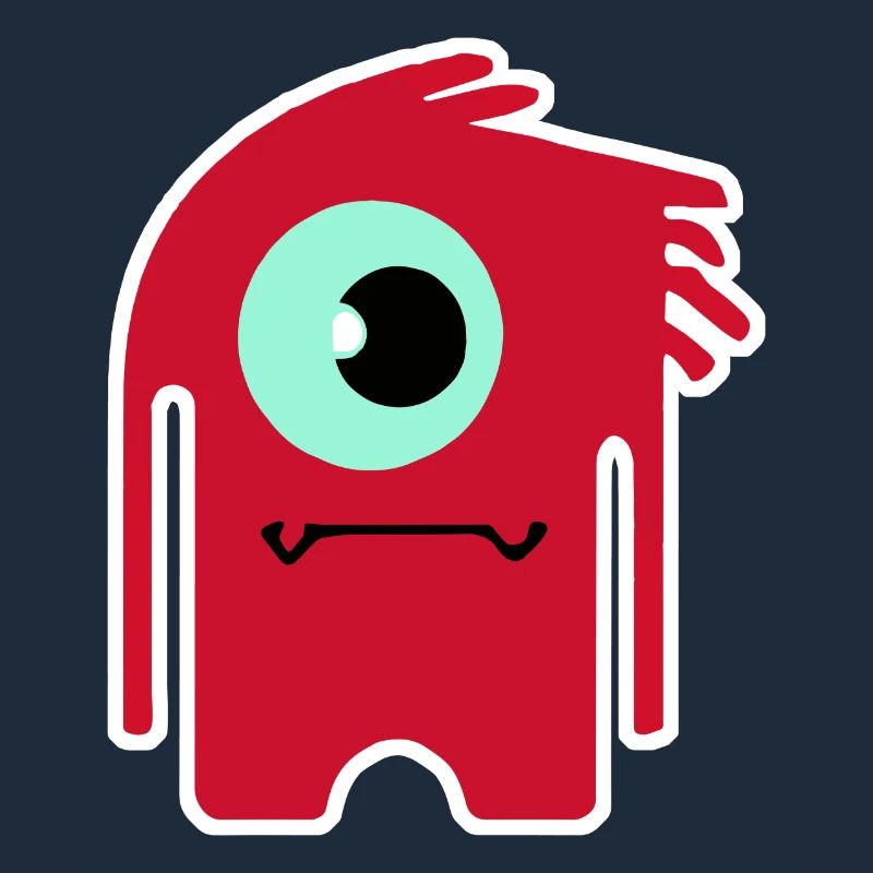 Red Cyclops Monster | Funny Chibi Alien 