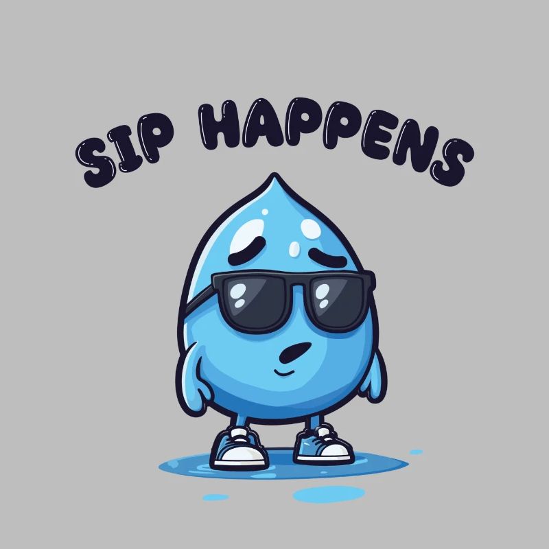 sip happens - Wassertropfen Comicfigur