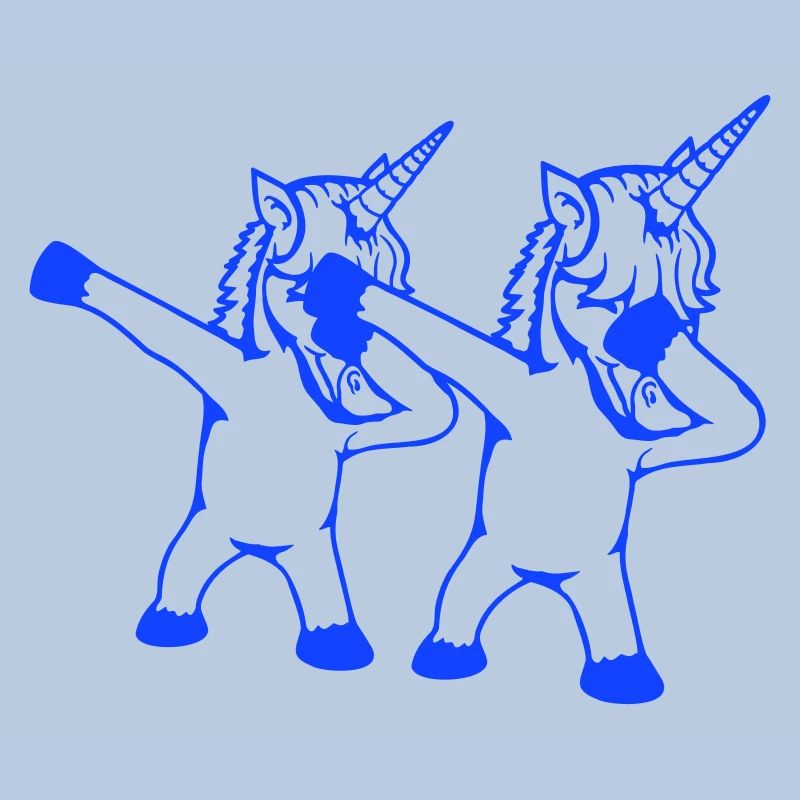 2 Licornes Dabbing Dab Danse Soirée Pose Geste Équipe