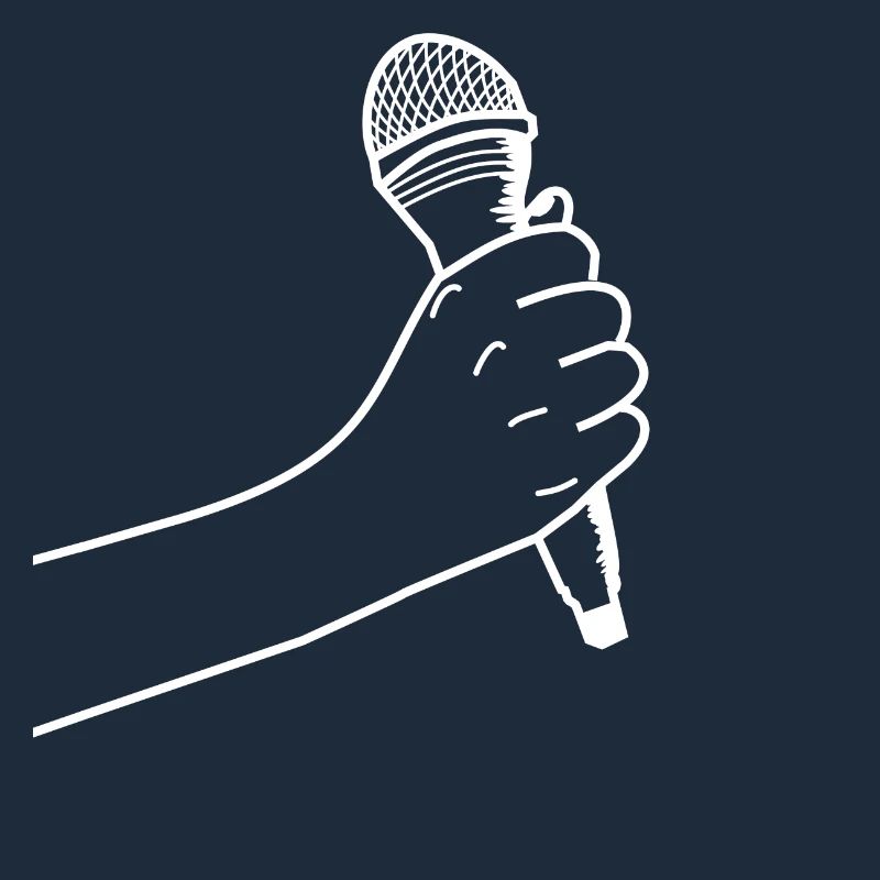 Hand with microphone