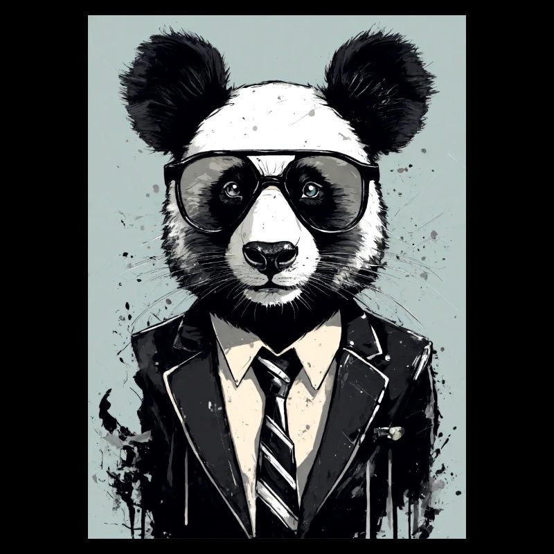 Panda costume smoking panda géant
