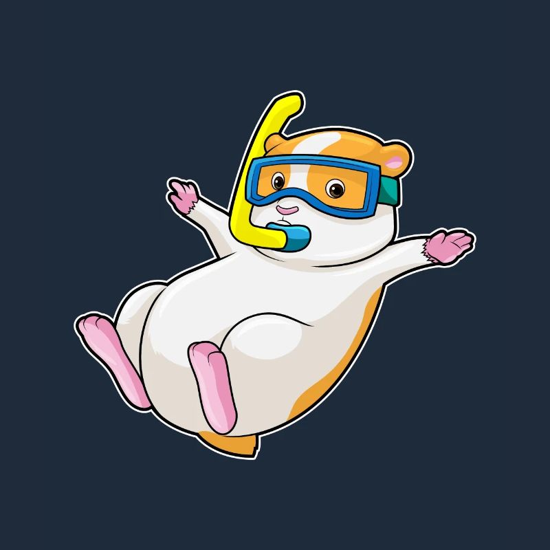 Hamsters diving with snorkel