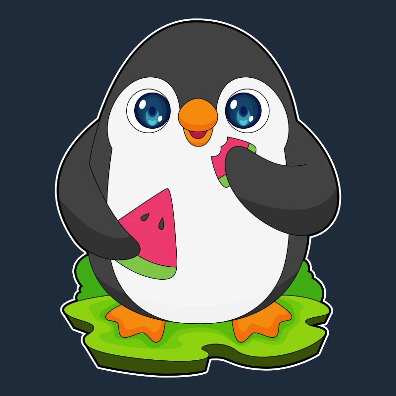 Fruit de pastèque pingouin