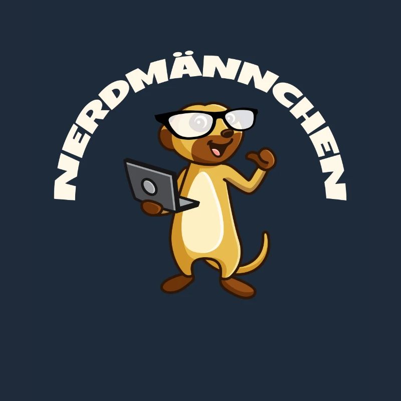 Nerd Erdmännchen mit Brille und Notebook Geschenk