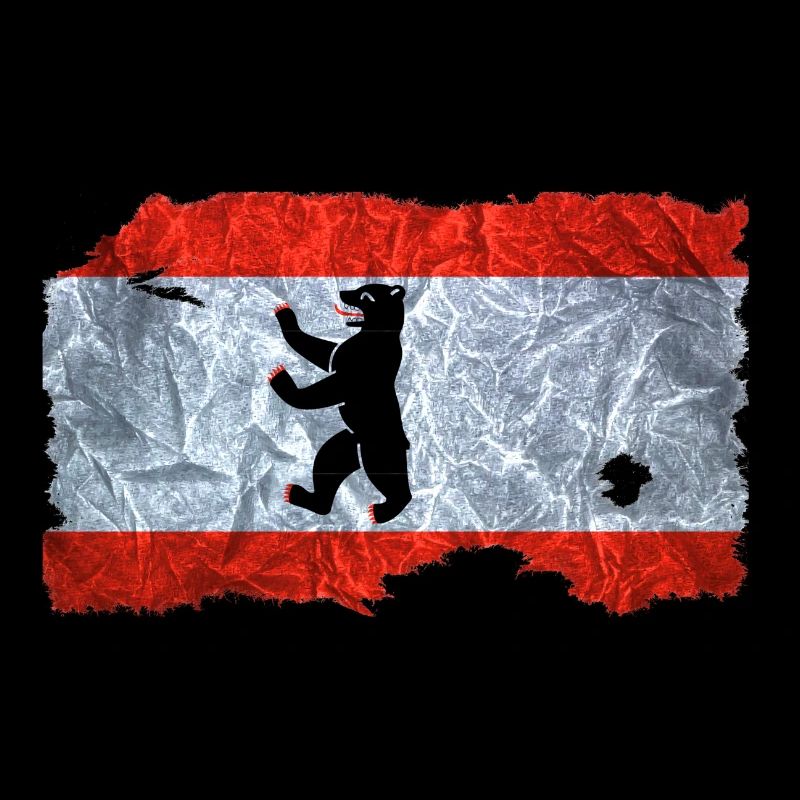 Regard drapeau Berlin / drapeau de cru utilisé