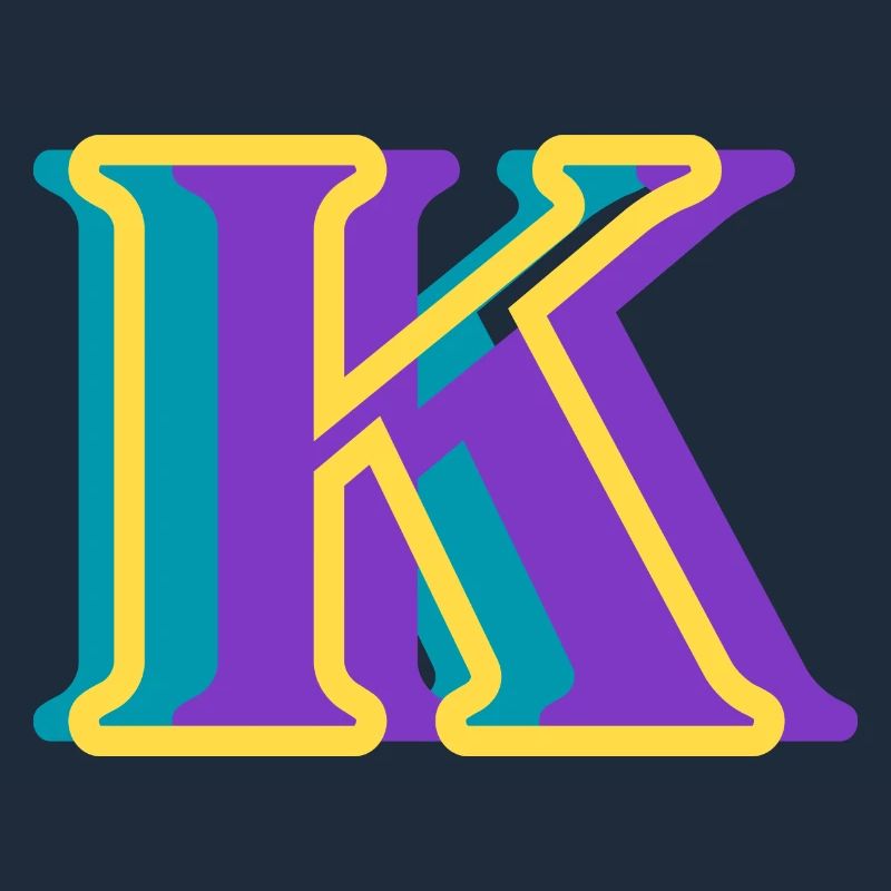 Lettre k multicolore