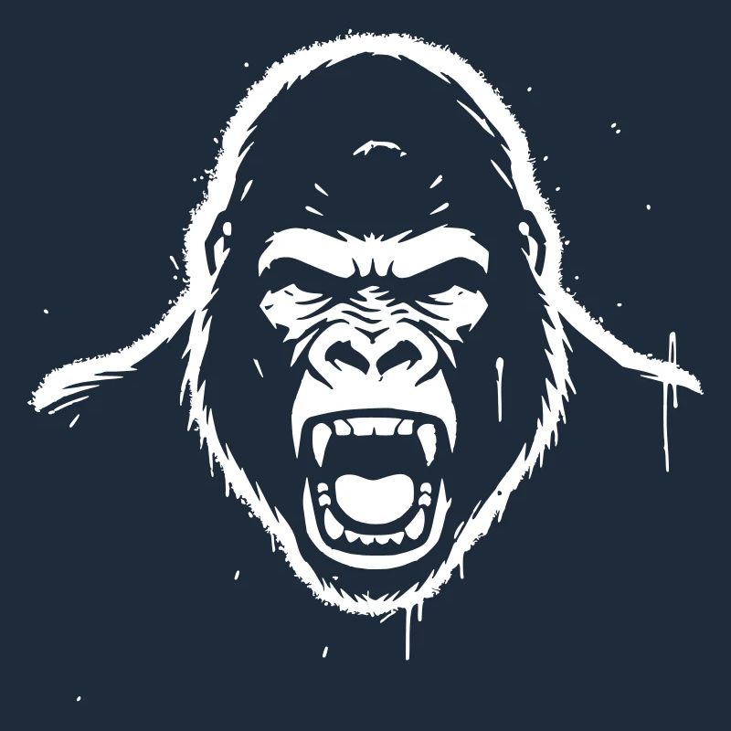 Furious Gorilla Stencil Grunge vector_path12