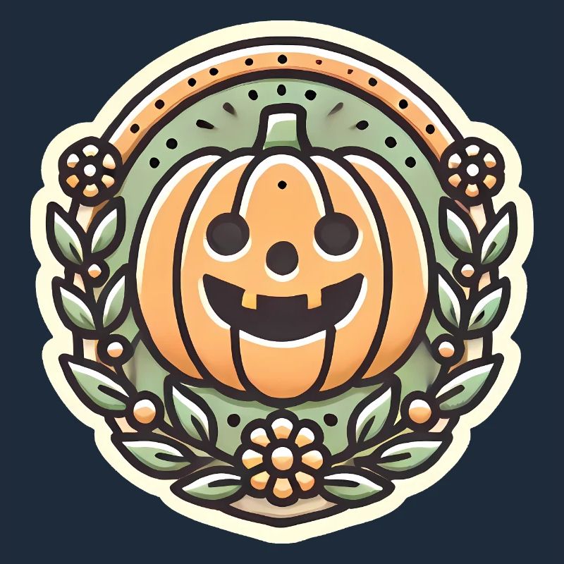 Vintage Halloween citrouille couronne badge