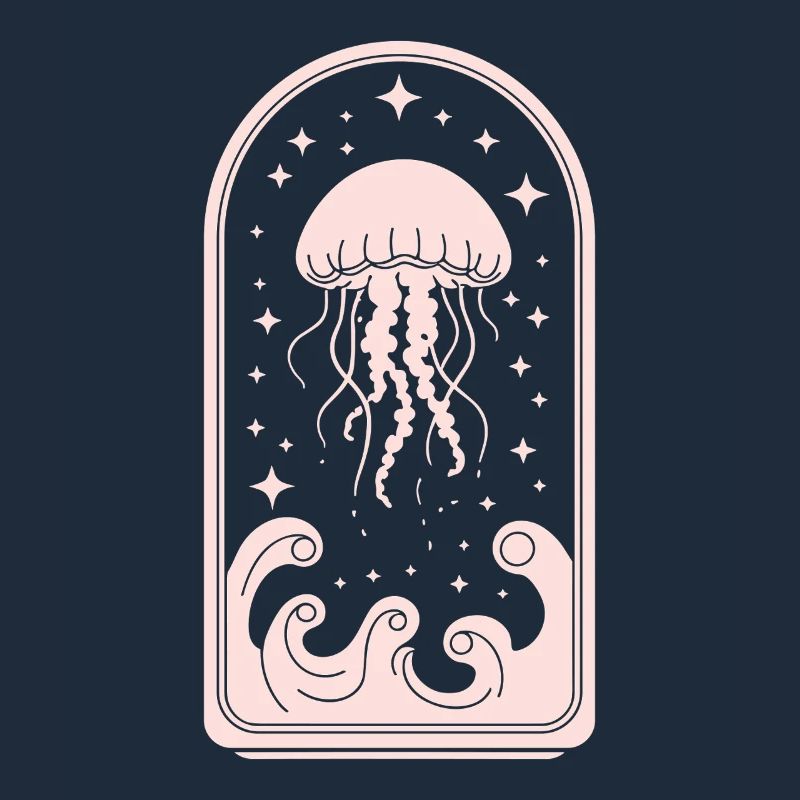Évasion imaginative avec motif de méduse dans le