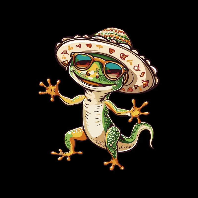 Echse Comic Lustig Sombrero