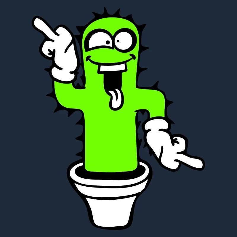 Cactus Cacti Face Prickly Funny Grimace