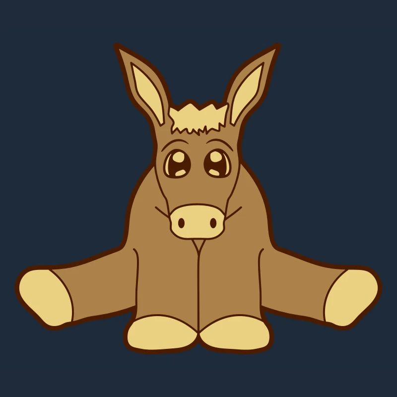 petit bébé mignon mignon assis âne cheval poney k